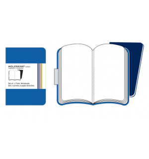 Записная книжка Moleskine Volant (нелинованная, 2 шт.), Large, синяя