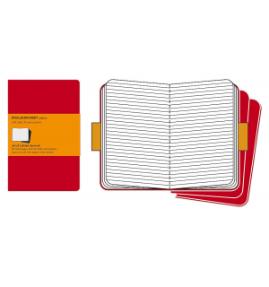 Записная книжка Moleskine Cahier (в линейку, 3 шт.), Large, красная