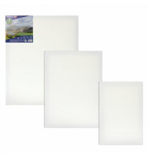 BRAUBERG Холсты на подрамнике, набор из 3-х штук ART CLASSIC 380 г/м, 100% хлопок, среднее зерно