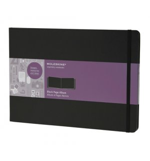 Записная книжка Moleskine Black Page Album, A4, черная