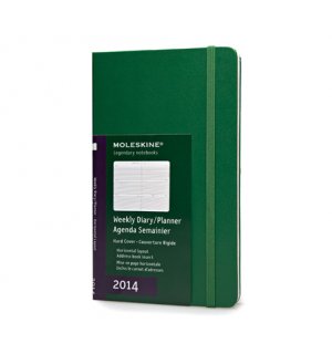 Еженедельник Moleskine Classic (горизонтальный, 2014), Large, зеленый