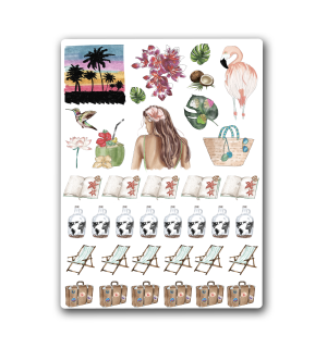 Flamingo Island. Лист виниловых наклеек А6