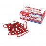 ОФИСМАГ Скрепки, 25 мм, красные, 100 штук, в картонной коробке