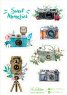 Акварельные фотоаппараты. Лист виниловых наклеек А5