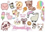 Kawaii. Лист виниловых наклеек А4 Kawaii. Лист виниловых наклеек А4