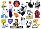 Undertale. Лист виниловых наклеек А4 Undertale. Лист виниловых наклеек А4
