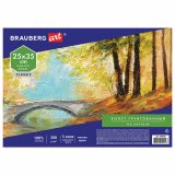 BRAUBERG Холст на картоне ART CLASSIC 25х35см, грунтованный, 100% хлопок, мелкое зерно