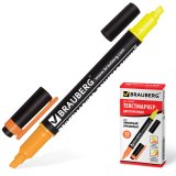 BRAUBERG Текстовыделитель двусторонний, желтый/оранжевый, линия 1-4 мм BRAUBERG Текстовыделитель двусторонний, желтый/оранжевый, линия 1-4 мм