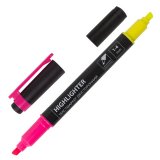 BRAUBERG Текстовыделитель двусторонний, желтый/розовый, линия 1-4 мм BRAUBERG Текстовыделитель двусторонний, желтый/розовый, линия 1-4 мм