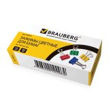 BRAUBERG Зажимы для бумаг, комплект 12 шт., 32 мм, на 140 л., цветные, в картонной коробке BRAUBERG Зажимы для бумаг, комплект 12 шт., 32 мм, на 140 л., цветные, в картонной коробке