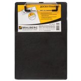 BRAUBERG Доска-планшет "NUMBER ONE A5", с верхним прижимом, А5, картон/ПВХ, черная