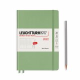 Leuchtturm1917 Еженедельник на 2022 год, неделя на развороте (вертикальный) Muted Colours Sage (пастельный зеленый) Medium