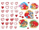 Сердечки (Hearts). Лист виниловых наклеек А4 Сердечки (Hearts). Лист виниловых наклеек А4