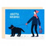 Открытка "Happy Holidays. Black Dog" C6 Открытка "Happy Holidays. Black Dog" C6