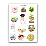 Plants. Лист виниловых наклеек А6