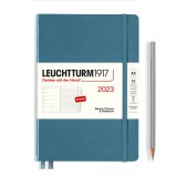 Leuchtturm1917 Еженедельник-блокнот на 2023 год, неделя на странице, Rising Colours Stone Blue (синий камень) А5 Medium Leuchtturm1917 Еженедельник-блокнот на 2023 год, неделя на странице, Rising Colours Stone Blue (синий камень) А5 Medium