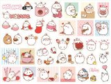 Кролик Моланг (Bunny Molang). Лист виниловых наклеек А4 Кролик Моланг (Bunny Molang). Лист виниловых наклеек А4