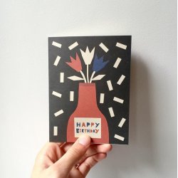 Открытка "Happy Birthday - vase" C6 Открытка "Happy Birthday - vase" C6