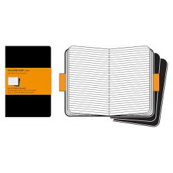 Записная книжка Moleskine Cahier (в линейку, 3 шт.), Large, черная