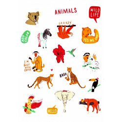 Wild Life Animals. Лист виниловых наклеек А6 Wild Life Animals. Лист виниловых наклеек А6