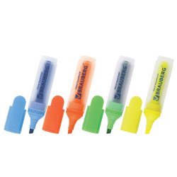 BRAUBERG "FLUO" набор маркеров-текстовыделителей 4 шт., линия 1-5 мм BRAUBERG "FLUO" набор маркеров-текстовыделителей 4 шт., линия 1-5 мм
