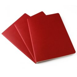 Записная книжка Moleskine Cahier (нелинованная, 3 шт.), Large, красная