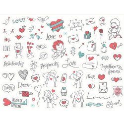 Любовь (All about love). Лист виниловых наклеек А4 Любовь (All about love). Лист виниловых наклеек А4