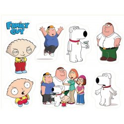 Гриффины (Family Guy). Лист виниловых наклеек А4 Гриффины (Family Guy). Лист виниловых наклеек А4