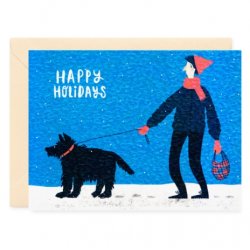 Открытка "Happy Holidays. Black Dog" C6 Открытка "Happy Holidays. Black Dog" C6