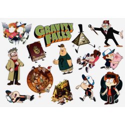Gravity Falls 1. Лист виниловых наклеек А4 Gravity Falls 1. Лист виниловых наклеек А4