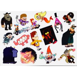 Gravity Falls 2. Лист виниловых наклеек А4 Gravity Falls 2. Лист виниловых наклеек А4