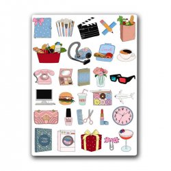 Objects. Лист виниловых наклеек А6 Objects. Лист виниловых наклеек А6