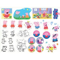 Свинка Пеппа (Peppa). Лист виниловых наклеек А4 Свинка Пеппа (Peppa). Лист виниловых наклеек А4