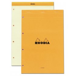 Rhodia Orange A4 Legal Pad Yellow Perforation №19 LINED Rhodia Orange A4 Legal Pad Yellow Perforation №19 LINED