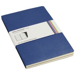 Записная книжка Moleskine Volant (нелинованная, 2 шт.), Large, синяя Записная книжка Moleskine Volant (нелинованная, 2 шт.), Large, синяя