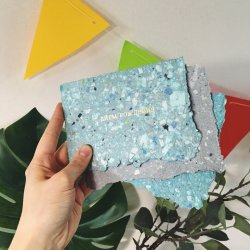 Kraftbook Открытка из бумаги ручного литья "С днем рождения", A6